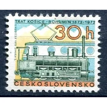 Poštovní známka Českosloveská pošta (1972) č. 1947 ** - Československo - 100 let železnice Košice - Bohumín