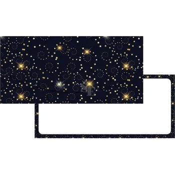 Obálka Blahopřání srdečné 222523 Hvězdy na černém Dárková obálka na peníze vánoční 210x100mm, Alvarak