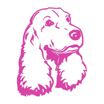 Polep vozidla Pes 181 pravá kokršpaněl (16 - růžová) SAMOLEPKA NA AUTO, NÁLEPKA, FÓLIE, POLEP, TUNING, VLASTNÍ TEXT, TISK, AUTOSAMOLEPKY.cz, POLEPY, OBRÁZEK, LOGO, 3D STICKERS