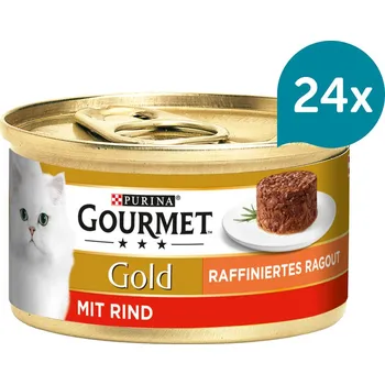 Krmivo pro kočku Gourmet Gold Raffiniertes Ragout – hovězí 24 × 85 g