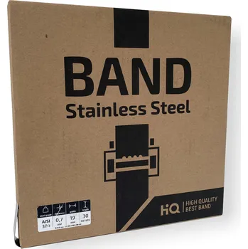 Organizace kabelů Nerezová páska UNIPACK - 9.5-19x0.75 mm Vázací páska: UNIPACK B 204 L- š.x tl. 12,7x0,75 mm, návin 30m