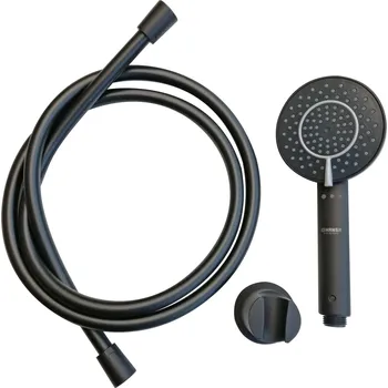 Sprchová hlavice Hansafit - držák sprchy, ruční sprcha 3polohová, hadice 175 cm, černá 6533013333