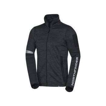 Pánská mikina Northfinder Banks blackmelange S; Černá mikina + DÁREK DLE VÝBĚRU!