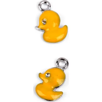 Přívěsek Přívěsek kovový smalt - kačenka 10x10mm (2ks)