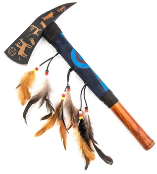 Replika zbraně Indiánský tomahawk Cherokee s kůží