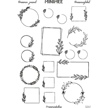 samolepka Samolepky MINIMEE - Černobílé květinové rámečky
