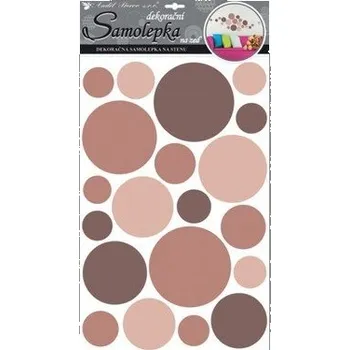 Samolepící dekorace Samolepky na zeď kolečka hnědá 50x32 cm
