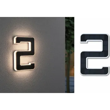 Venkovní osvětlení PAULMANN Venkovní solární domovní číslo 2 IP44 3.000K 0,2W nabíjecí baterie výměnná 798.43