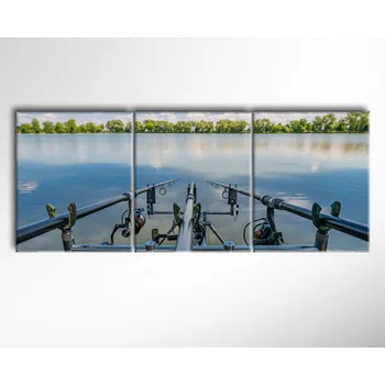 Obraz Malvis ® Obraz Rybářské pruty ROZMĚR (šířka x výška): třídílný obdélník 150x60 cm