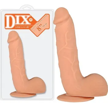 Vibrátor DIX Around 8" / Penis s varlaty a přísavkou