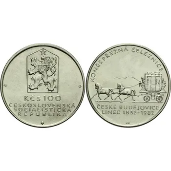 1982 - Pamětní mince Koněspřežná železnice České Budějovice - Linec - b.k.