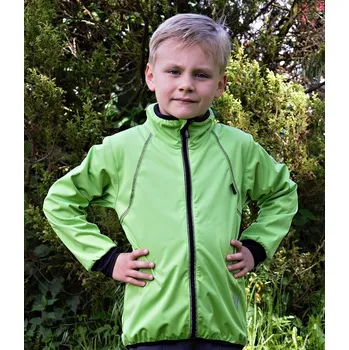 Chlapecká bunda Fantom Tenká softshellová bunda BEZ KAPUCE - ZELENÁ KONFEKČNÍ VELIKOST: 92