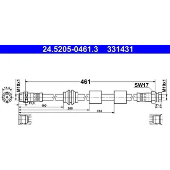 Brzdová hadice Brzdová hadice ATE 24.5205-0461.3