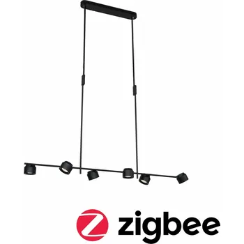 PAULMANN LED závěsné svítidlo Smart Home Zigbee Puric Pane Effect 6x6 / 1x3W černá