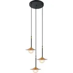 ACA Lighting závěsné svítidlo 3XG9 mosaz/černý kov + sklo D45XH106CM LAYLA HL4313P35BB