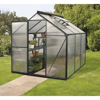 Skleník Skleník Vitavia Triton 3800 polykarbonát 4 mm 198 x 193 cm černý vč. základového rámu