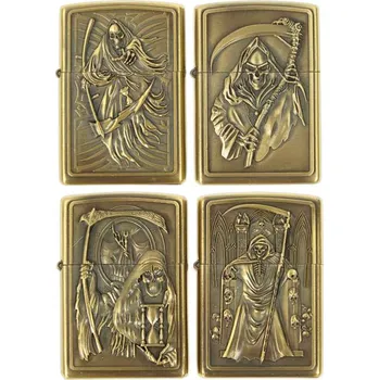 Benzínové zapalovače Smrtka 4ks (dárkové zapalovače 4ks v balení)