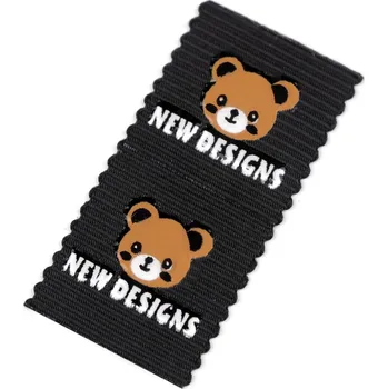 Nášivka Nášivka / štítek do švů medvěd, barva 4 černá