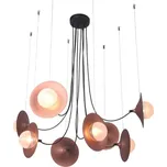 ACA Lighting závěsné svítidlo 8XG9 měď/černý kov + sklo 81X81XH122CM HYDRA HL4308P81BC