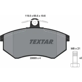 Brzdová destička Sada brzdových destiček, kotoučová brzda TEXTAR 2066921