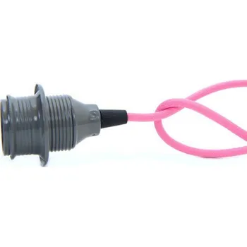 Objímka na žárovku Objímka E27 barevná PAW dl.závit + kroužek a s textilním kabelem dle výběru