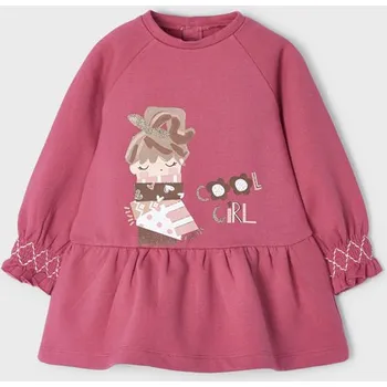 Kojenecké oblečení Mayoral Fleecové šaty 2956 růžové barva: růžová, Rozměr: 6-9 měsíců, 75 cm