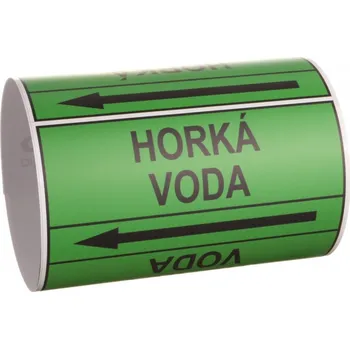Lepicí páska Páska na značení potrubí Signus M25 - HORKÁ VODA Samolepka 100 x 77 mm, délka 1,5 m, Kód: 25887