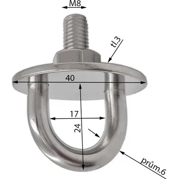 Šroub Nerezové kotvící prvky Varianta: plocha kruh OKO a ŠROUB 6mm