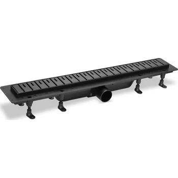 Odvodňovací žlab Plast Brno plastový žlab kombi design 6, s roštem 543 mm, SZA6550 ČERNÝ