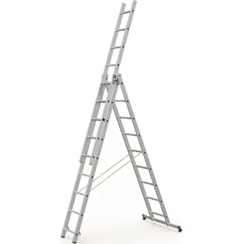 Žebřík ZARGES trojdílný hliníkový žebřík - Pracovní výška 4,80 m 48920