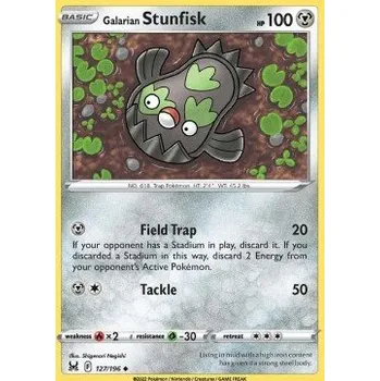 Sběratelská karetní hra Pokémon LOR 127/196 Galarian Stunfisk - Lost Origin Stav: Near Mint, Verze: REVERSE HOLO