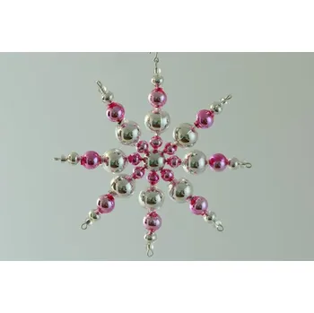 Rautis Postupka sada na výrobu ozdoby z perliček stříbrná/růžová