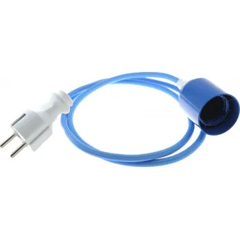Příslušenství pro svítidlo Textilní kabel 2x0,75mm2 Modrý M31 s objímkou a vidlicí