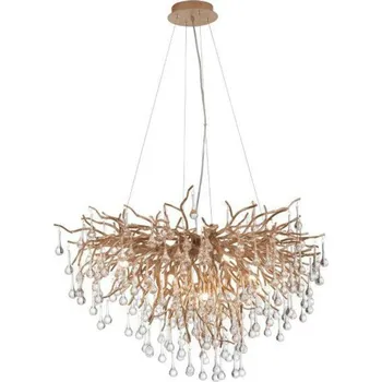 PAUL NEUHAUS Lustr, staromosaz, G9-patice, 240 skleněných hranolů, IP20