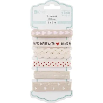 Kancelářská technika DP Craft Stuhy bavlněné Handmade with love, 6x2m