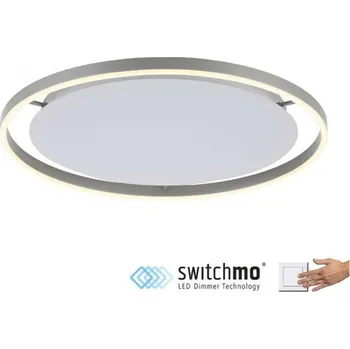 LEUCHTEN DIREKT is JUST LIGHT LED stropní svítidlo, hliník, kruhové, pr.60cm, stmívatelné, Switchmo, teplá bílá krokově stmívatelné 3000K