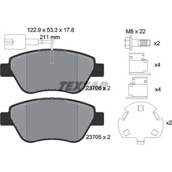 Brzdová destička Sada brzdových destiček, kotoučová brzda TEXTAR 2370601
