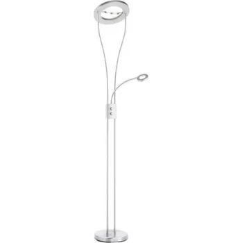 LEUCHTEN DIREKT is JUST LIGHT LED osvětlení stropu v barvě oceli se svítidlem na čtení, teple bílou barvou světla a funkcí stmívání 2700K