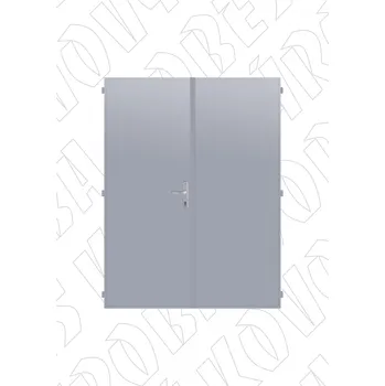 Interiérové dveře Plechové dveře dvoukřídlé nezateplené výška 197 cm RAL 7040 okenní šedá