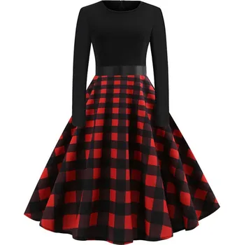 Dámské šaty Party šaty 50. leta se vzorovanou sukni Velikost: L, Barva (Varianta): A008