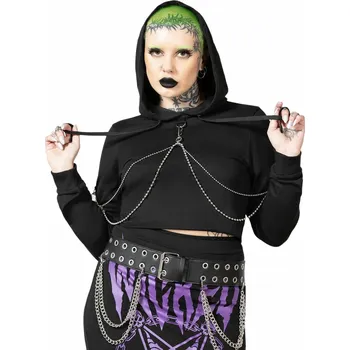 Dámská mikina mikina s kapucí dámské - Wicked Crew Crop - KILLSTAR - KSRA007539 - XXL