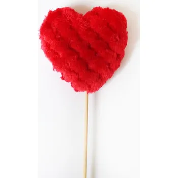 Dortová svíčka Srdce semišové, zápich, 7 cm