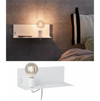 Nástěnné svítidlo PAULMANN Nástěnné svítidlo Ablage Devara E27 max. 40W dřevo/bílá, umělá hmota/kov 789.15