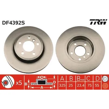 Brzdový kotouč Brzdový kotouč TRW DF4392S