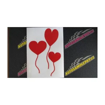 Samolepící dekorace SAMOLEPKA Balónky srdíčka (10 - červená) NA AUTO, NÁLEPKA, FÓLIE, POLEP, TUNING, VLASTNÍ TEXT, TISK, AUTOSAMOLEPKY.cz, POLEPY, OBRÁZEK, LOGO, SAMOLEPKY