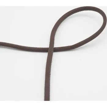 Řemínek na hodinky Kulatý řemínek, imitace kůže, hnědý, průměr 6mm