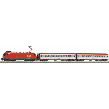 Modelářství PIKO 59104 H0 Digitální set - vlak s lokomotivou Rh1116 ÖBB s kolejemi s podložím PI59104