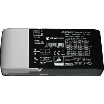 Napájecí zdroj pro osvětlení Deko-Light napájení BASIC, DIM, Multi CC, IE-25D konstantní proud 350/400/450/500/550/600/650/700 mA IP20 stmívatelné 20-60V DC 7,00-25,00 W 862191