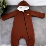 Zateplený overal s fleecem - Brown 98/104