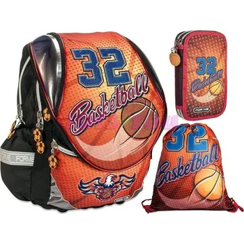 Školní batoh Batoh ergonomický Basketball 3dílný set - akce